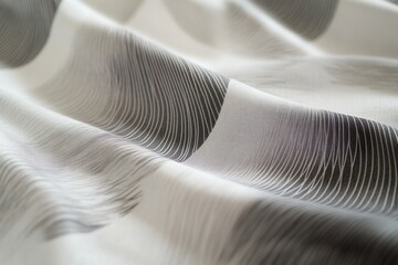 Leinwandbilder - Elegant pattern of fine parallel lines creating a subtle three-dimensional illusion in soft monochrome shades on delicate fabric