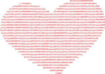 ascii art heart, heart-shaped binary code illustration
