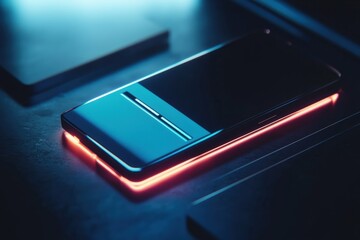 Aufkleber - Modern smartphone showcasing digital wallet interface in soft futuristic lighting with a focus on clean financial technology