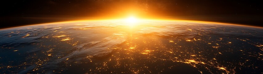 Wall Mural - sunrise over earth from space