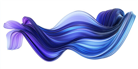 Poster - Blue and purple paint stroke creating abstract wavy shape