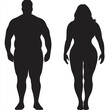 © Andres Mejia - Obese man and fit woman representing opposite body types