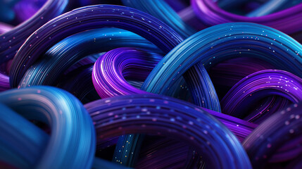 Poster - Intertwined vibrant strands creating a colorful abstract composition