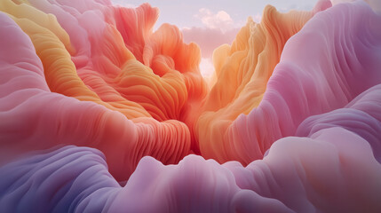 Wall Mural - colorful abstract landscape with flowing shapes and textures