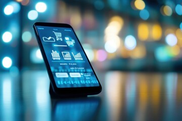 Aufkleber - Smartphone displaying a price comparison interface for various e-commerce platforms in a digital commerce setting