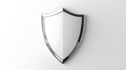 Wall Mural - cyber security safety shield in minimalistic style. 3d vector illustration. white background