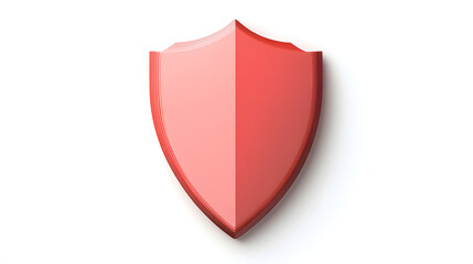 Cyber security safety shield in minimalistic style. 3d vector illustration. white background