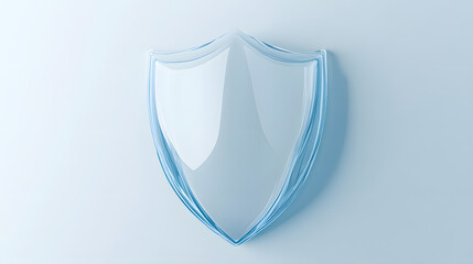 Wall Mural - cyber security safety shield in minimalistic style. 3d vector illustration. white background