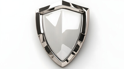 Wall Mural - cyber security safety shield in minimalistic style. 3d vector illustration. white background