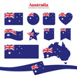 © 4k Vectors - Australia flag flat design of flags stationery shape collection