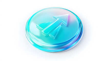 Wall Mural - lying composition 3d icon, ui icon, a chart icon, bar chart has a rising arrow on it, bar chart, pie