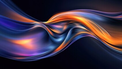 Wall Mural - Abstract digital art features flowing waves of vibrant color combinations