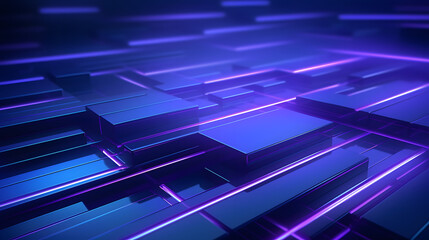Wall Mural - 3d rendering of blue and purple abstract geometric background. scene for advertising, technology, sh
