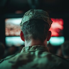 Aufkleber - Cybersecurity Sentinel Geopolitical Threat Intelligence Visualization with Advanced Digital Defense Monitoring in High-Stakes Military Operations