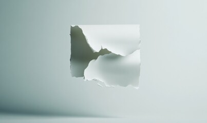 Fototapete - Liminal Digital Transformation Minimalist Paper Tear Visualization Exploring Analog-to-Digital Transition in Contemporary Design Language