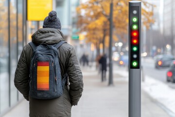 Aufkleber - Urban Environmental Intelligence Real-Time Air Quality Monitoring Display Empowering Public Health Awareness in Smart City Mobility Corridors