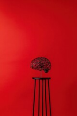 Leinwandbilder - Minimalist Neuroscience Visualization Abstract Brain Model on Sleek Pedestal - Cutting-Edge Cognitive Design for Digital Wellness and Mental Performance Innovation