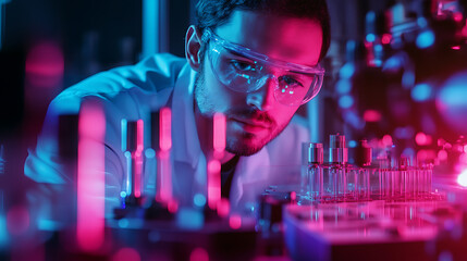 Wall Mural - a quantum computing physicist researching quantum algorithms for material simulations, lab with quan