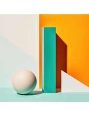 Fototapete - Minimalist Financial Strategy Visual Bold Geometric Investment Visualization with Vibrant Color Block Design for Modern Business Analytics