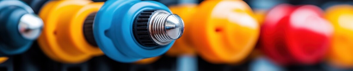 Aufkleber - Next-Gen Industrial Color Coding Precision Engineering Connectors Showcasing Smart Manufacturing Workflow Optimization and Technological Innovation
