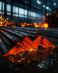 Fototapete - Industrial Metalworking Revolution High-Performance Steel Fabrication with Cutting-Edge Welding Techniques - Advanced Manufacturing Innovation in Dynamic Urban Infrastructure