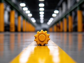 Fototapete - Precision Engineering Meets Smart Industry Minimalist Gear Symbolizing Operational Excellence in Next-Gen Manufacturing Environments