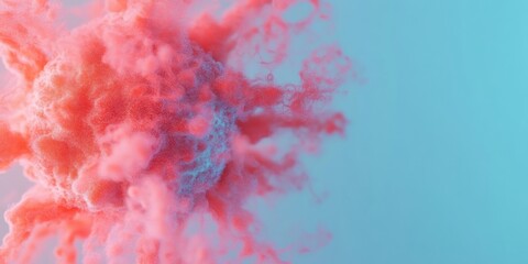 Poster - Ethereal Color Burst Immersive Digital Art of Fluid Dynamic Abstraction - Innovative Visual Design for Creative Media and Emotional Storytelling
