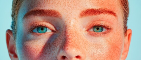 Poster - Chromatic Skin Narrative Gen Z Aesthetic Exploration of Color-Shifted Complexion Revealing Emotional Depth and Innovative Beauty Perception