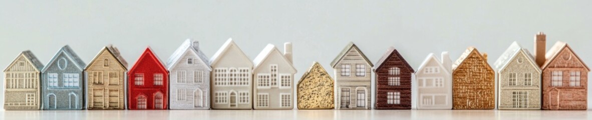 Poster - Minimalist Real Estate Investment Portfolio Architectural Model Diversity Showcasing Sustainable Urban Design Trends and Strategic Property Asset Allocation