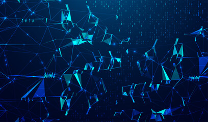 Wall Mural - abstract space polygonal illustration. big data code representation. graphic concept for your design