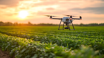 A robotics expert programming autonomous drones for precision agriculture, farm with drones and crops visible, High-tech style