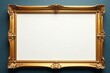 © nattapong - Elegant golden frame encompassing a pristine, unblemished canvas , showcase, rich