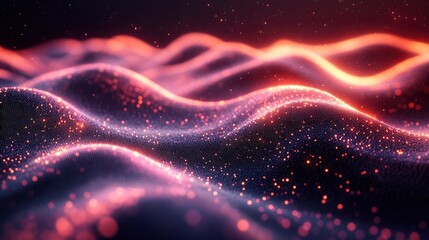 Abstract representation of machine learning using flowing data patterns