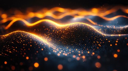 Abstract representation of machine learning using flowing data patterns