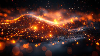 Network of light beams forming abstract architectural structures