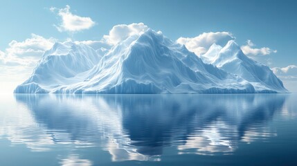 Digital glacier landscape with geometric ice formations