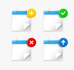 Aufkleber - Binder icon set with different pictograms. 3d vector icons collection