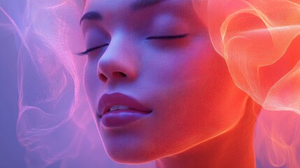 Abstract representation of digital fashion using flowing patterns
