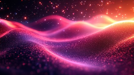 Digital northern lights made of data streams and particles