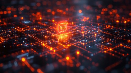 Abstract visualization of digital banking using connected symbols