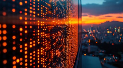 Network of light beams forming digital architecture plans