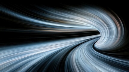 Wall Mural - journey through the abstract tunnel: an artistic representation of a spiraling tunnel of light and e