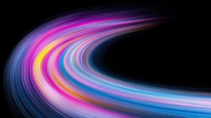 Wall Mural - colorful trail: a vibrant and dynamic streak of light, swirling through the void, creating a mesmeri