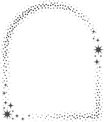 Wall Mural - magic frame with stars with ornament. celestial border element. arch decorative vintage element. abs