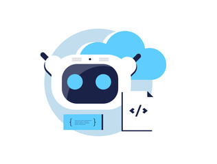 Wall Mural - cloud-based ai training with deep learning and machine learning development using modern coding envi