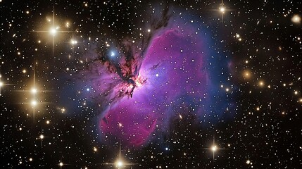 Wall Mural - Colorful cosmic butterfly amid stars