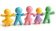 © Joriah - Colorful paper people figures holding hands in a line design