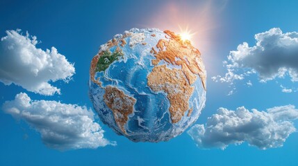 Aufkleber - A globe with clouds in the background