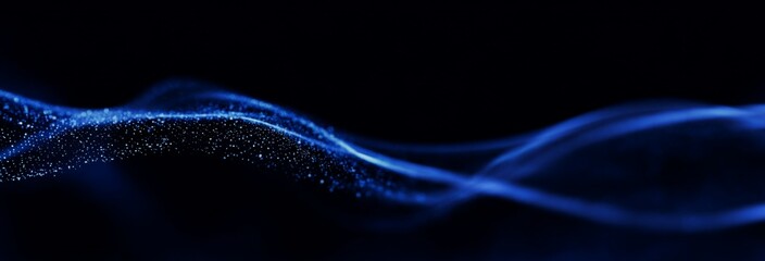 Wall Mural - Clean Abstract Background with Electric Blue Particle Waves