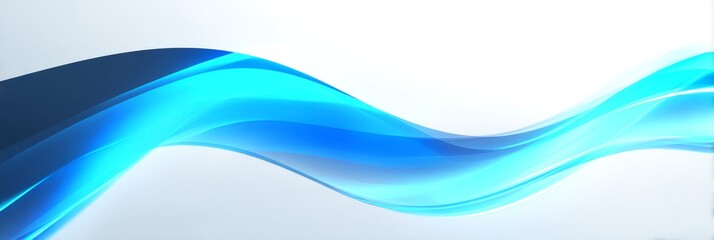 Wall Mural - Abstract Blue Wave Design with Clean Presentation Style and Glow